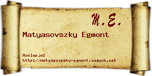 Matyasovszky Egmont névjegykártya